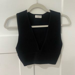 Aritzia Babaton Sculpt Knit Deep V Tank
